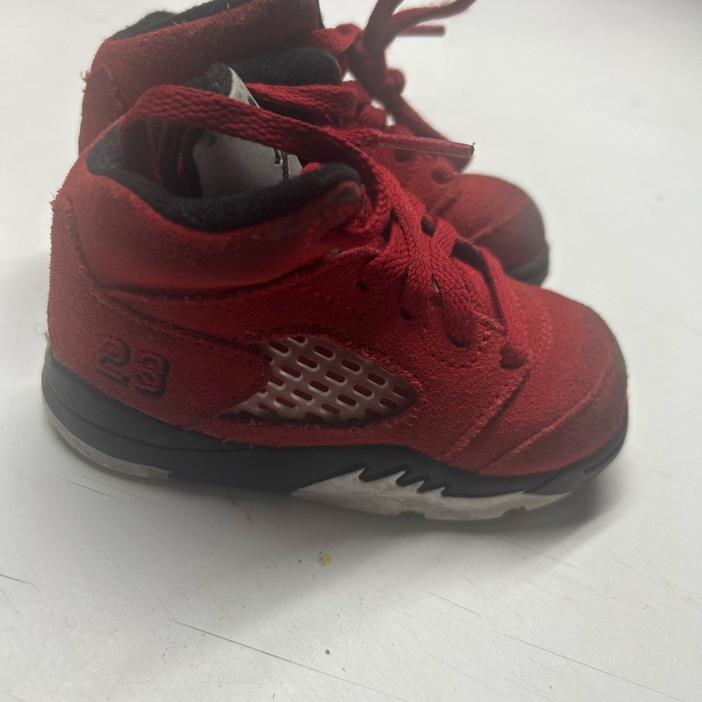 Jordan Red and Black High-Top Sneakers with Air Cushioning